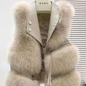 Veste fourrure faux renard femme mode