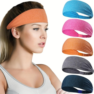 Bandeau sport femme 5pc anti-glisse absorption sueur yoga