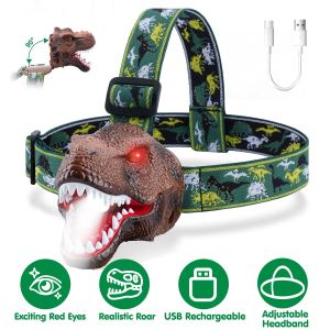 Lampe frontale dinosaure, son réaliste, 4 modes