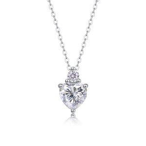 1Ripple Fantasy - Pendentif moissanite S925 argent/platine ondulation