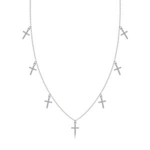 1Holy Light Cross - Ensemble pendentif croix moissanite