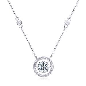 1Mobius - Ensemble pendentif moissanite 1ct S925 plaqu
