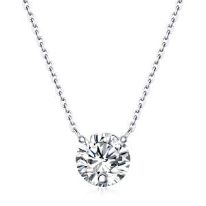 1Love Of Time - Ensemble pendentif moissanite 2ct S925