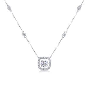 1Doux - Pendentif Moissanite 1ct S925 Argent Platine