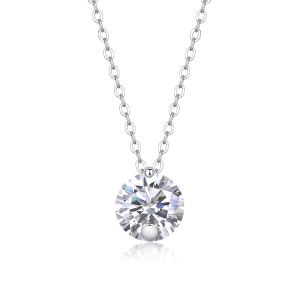 1Simple Pleasure - Pendentif 2 carats moissanite S925 argent/platine