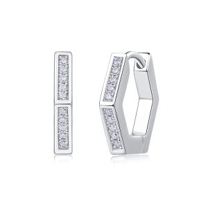 1État Mental - Boucles Moissanite S925 Argent Platine