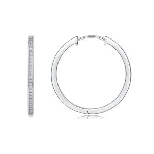 1Moon Sea - Boucles moissanite S925 argent/platine style mer lune