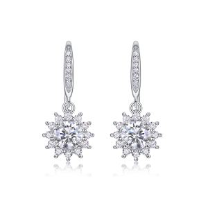 1Qingcheng - Ensemble boucles moissanite 0,5ct S925