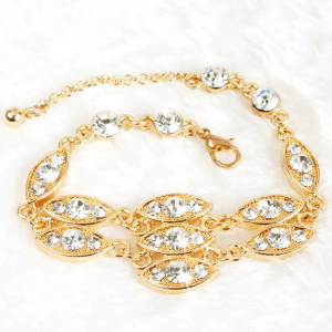 Bracelet doré brillant strass luxe
