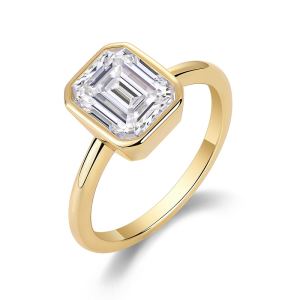 1Pagode - Bague Moissanite S925 Argent Doré