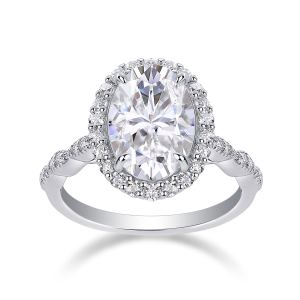 1Bright Moon - Ensemble bague diamant moissanite S925
