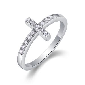 1Croix Lumière Sainte - Moissanite S925 Argent Platine
