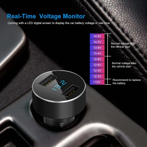 Chargeur auto USB double alliage aluminium charge rapide