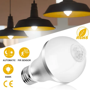 Ampoule capteur mouvement E27 9W 5W 6500K crépuscule à l'aube