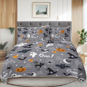 Ensemble 3pcs citrouille Halloween couette housse