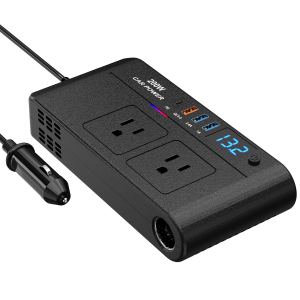 Convertisseur voiture 200W 12V DC AC 110V 2 prises USB Quick Charge