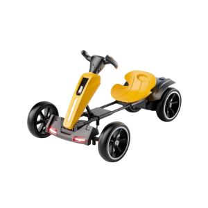 Go-kart électrique 12V pliable jaune, 3-6 ans, siège ajustable