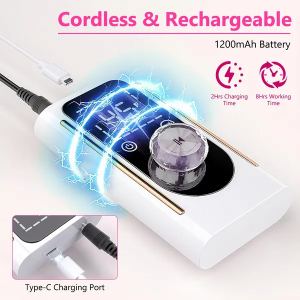 Lime à ongles électrique 45000 RPM, 11 embouts, rechargeable