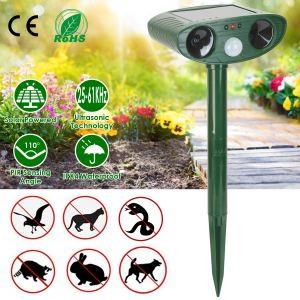Répulsif animal solaire ultrason capteur PIR IPX4 jardin ferme