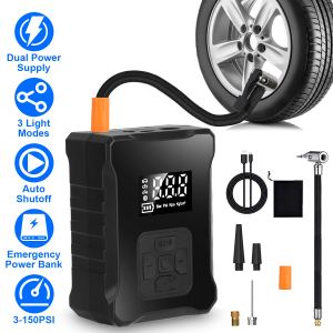 Gonfleur pneu 150PSI cordless digital LED banque énergie