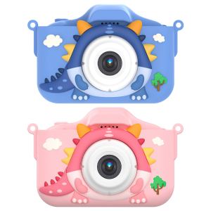 Caméra enfants dinosaure 48MP 1080P, rose-bleu
