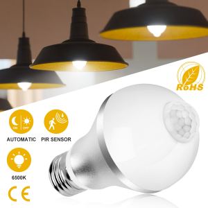 Ampoule E27 9W capteur mouvement 6500K crépuscule aurore