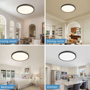 6 pcs plafonnier LED 12 po dimmable 2700K-6500K noir