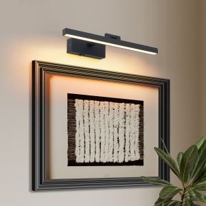 Luminaire salle bain 16po miroir LED gradateur noir