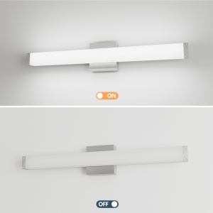 Applique salle bain 25 po DEL nickel brossé, 14W, 6000K, blanc froid