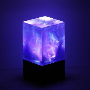 Galaxy Cube lampe ambiante artisanale mauve
