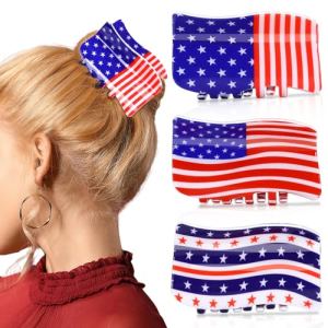 3 pcs pinces cheveux drapeau américain 4 juillet