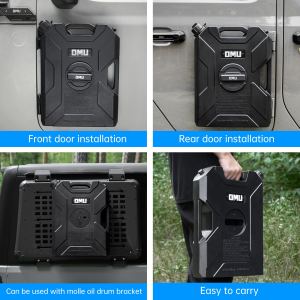 Réservoir essence 2,64 gal 10L Jeep Wrangler JK JL JT, support porte, noir