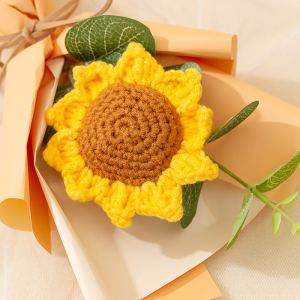 Bouquet tournesol mini tricoté main cadeau Noël Saint-Valentin