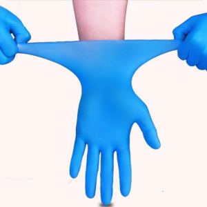 Gants nitrile examen 100pc, sans latex, bleu, moyen