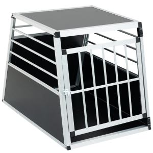 Cage transport alu chien chat noir argent