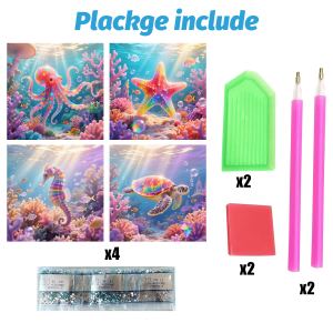 4x Kit peinture strass art rhodoïde