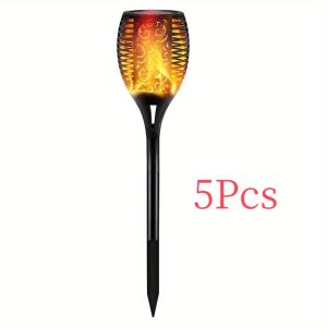 5 pc Lampadaires solaires de jardin à flamme dansante - Noël