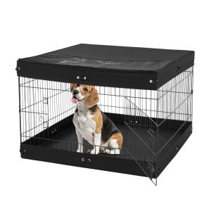 Parc chien 4 panneaux Enclos métal pliable avec tapis