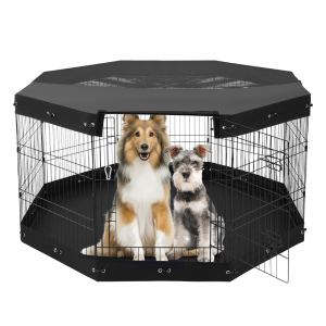 Enclos chien 8 panneaux métal pliable 30"H