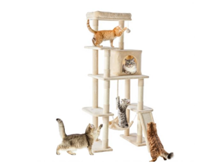 Arbre chat 63" sisal naturel hamac multicouche