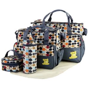 Ensemble 5 sacs à couches, sacs à bandoulière maman, pad à langer, poches