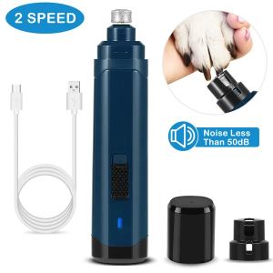 Meuleuse à ongles chien 2 vitesses USB rechargeable, silencieuse