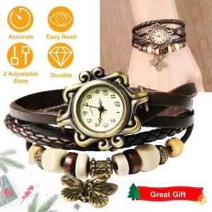 Montre femme bohème cuir vintage quartz