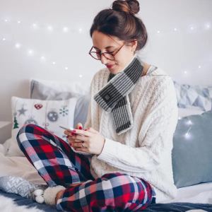 Foulard chauffant USB col hiver unisexe cadeau festival
