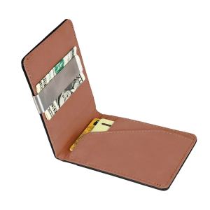 Portefeuille cuir PU RFID bifold avec pince à billets