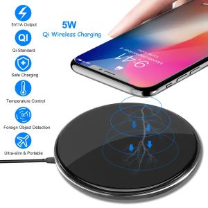 Chargeur sans fil Qi ultra-mince 5W pour iPhone XS MAX/XR/XS/X/8/8 Plus