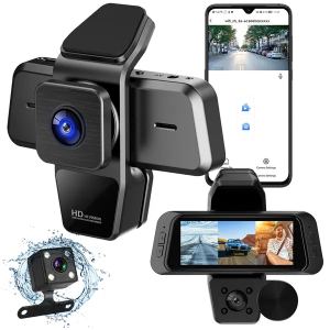Caméra embarquée WiFi 1080P 3 canaux 170° infrarouge capteurs