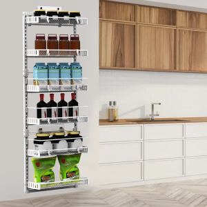 Organiseur garde-manger porte 6 étages acier 110LBS