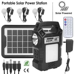 Station solaire portable, batterie secours, 3 ampoules