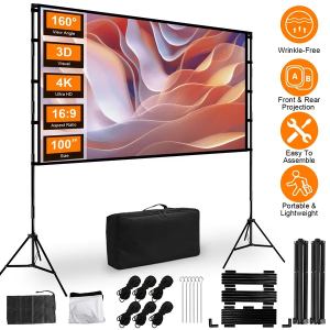 Écran projecteur 100po/120po 16:9 4K HD portable pliable